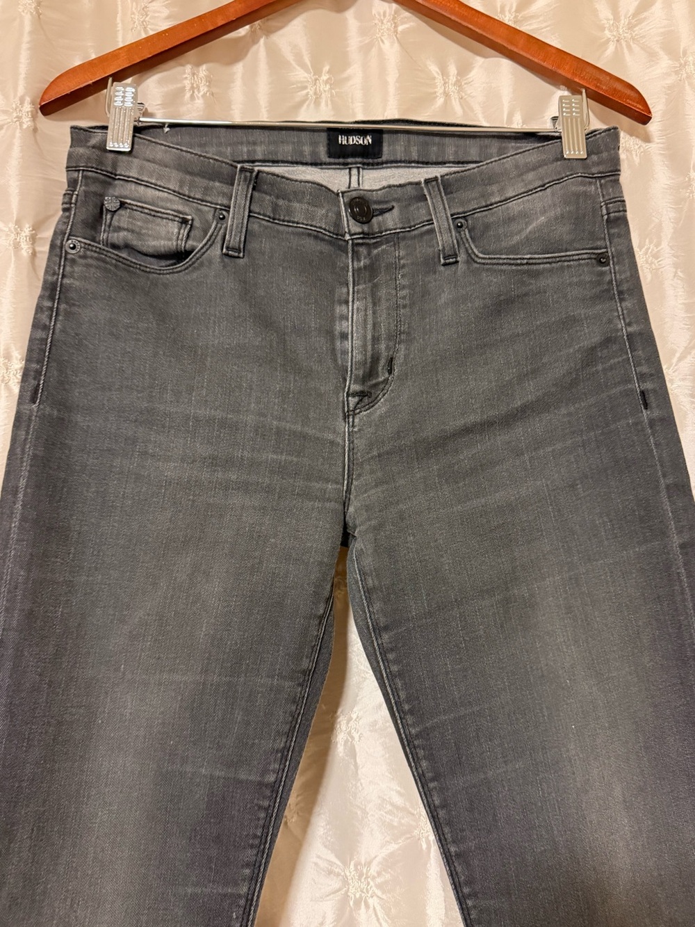 Hudson Washed Black/Grey Shine MidRise Skinny Jeans 29 - Picture 2 of 10